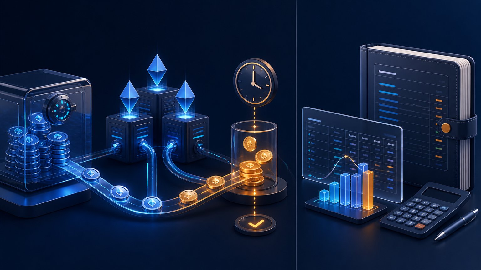 Modern editorial illustration for the crypto tax article “Crypto Tax Australia 2026: CGT, Income and ATO Reporting”