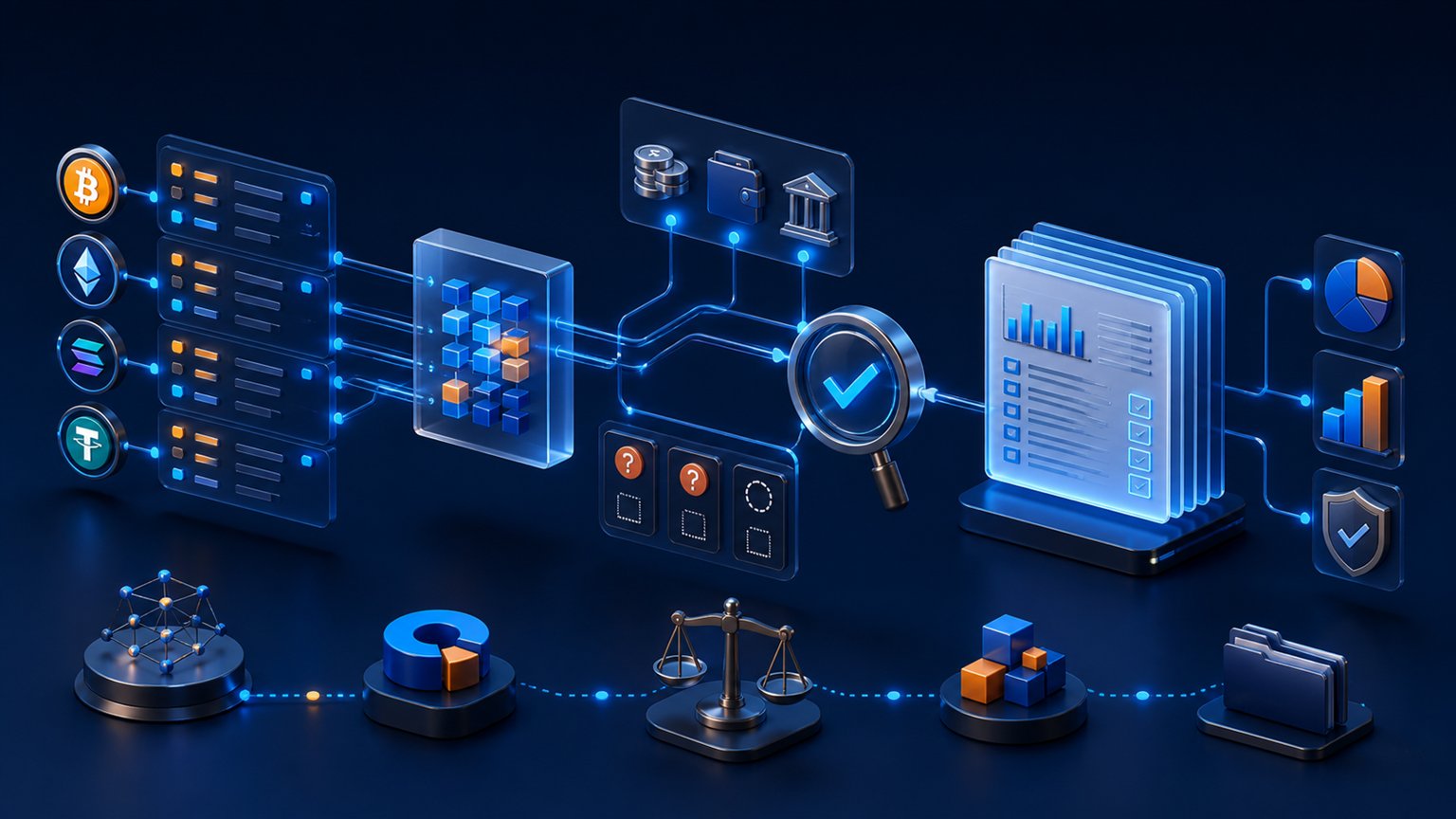 Modern editorial illustration for the crypto tax article “US Crypto Tax Deadlines 2026: Dates, Extensions and Checklist”