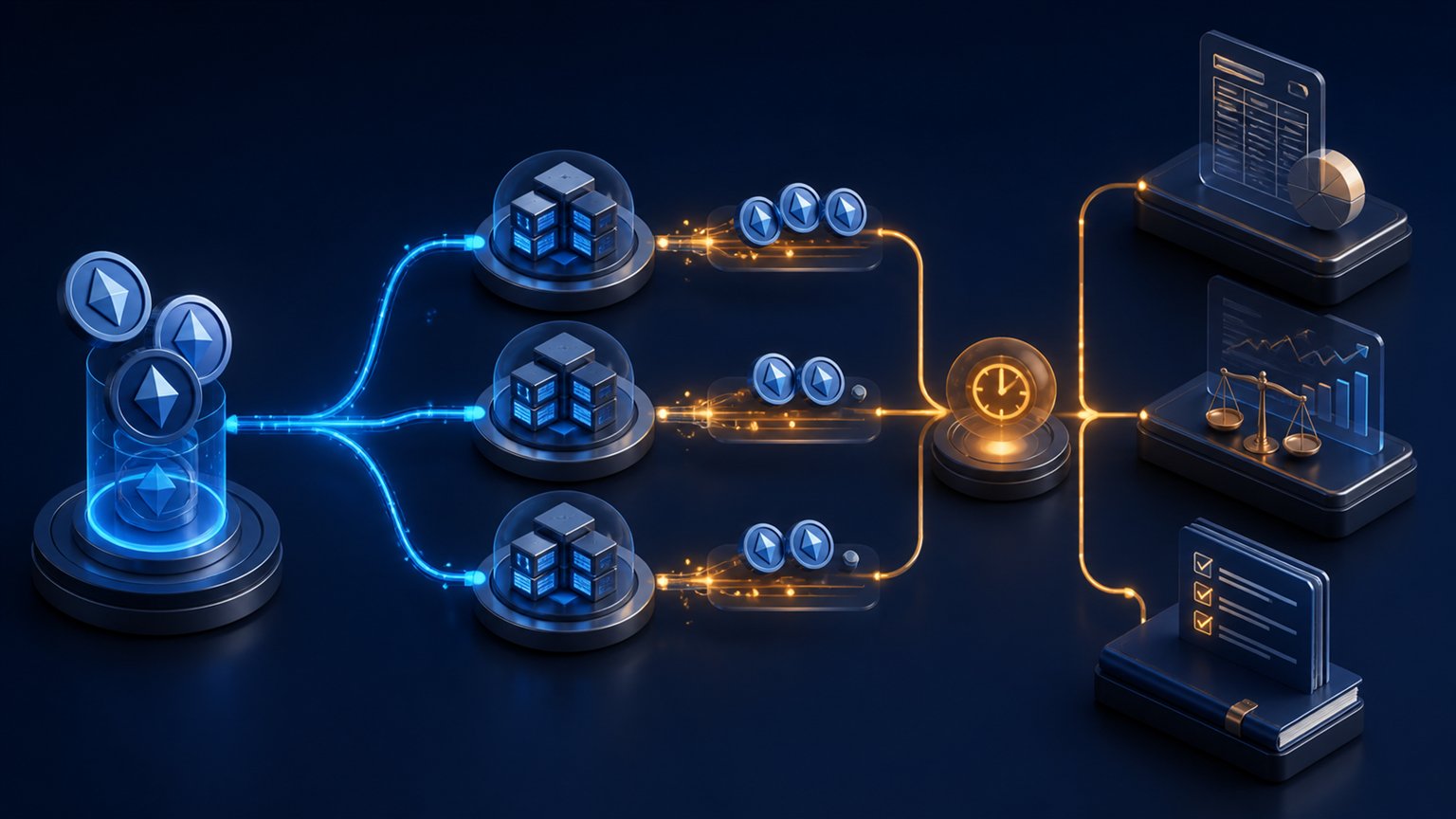 Modern editorial illustration for the crypto tax article “Crypto Tax in Austria 2026: KESt, Swaps, Staking and Filing”