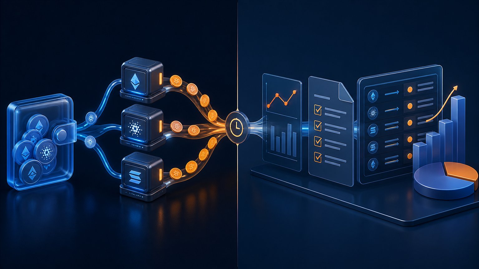 Modern editorial illustration for the crypto tax article “Crypto Tax in Estonia 2026: 22%, MiCA Platforms and E-Residency”