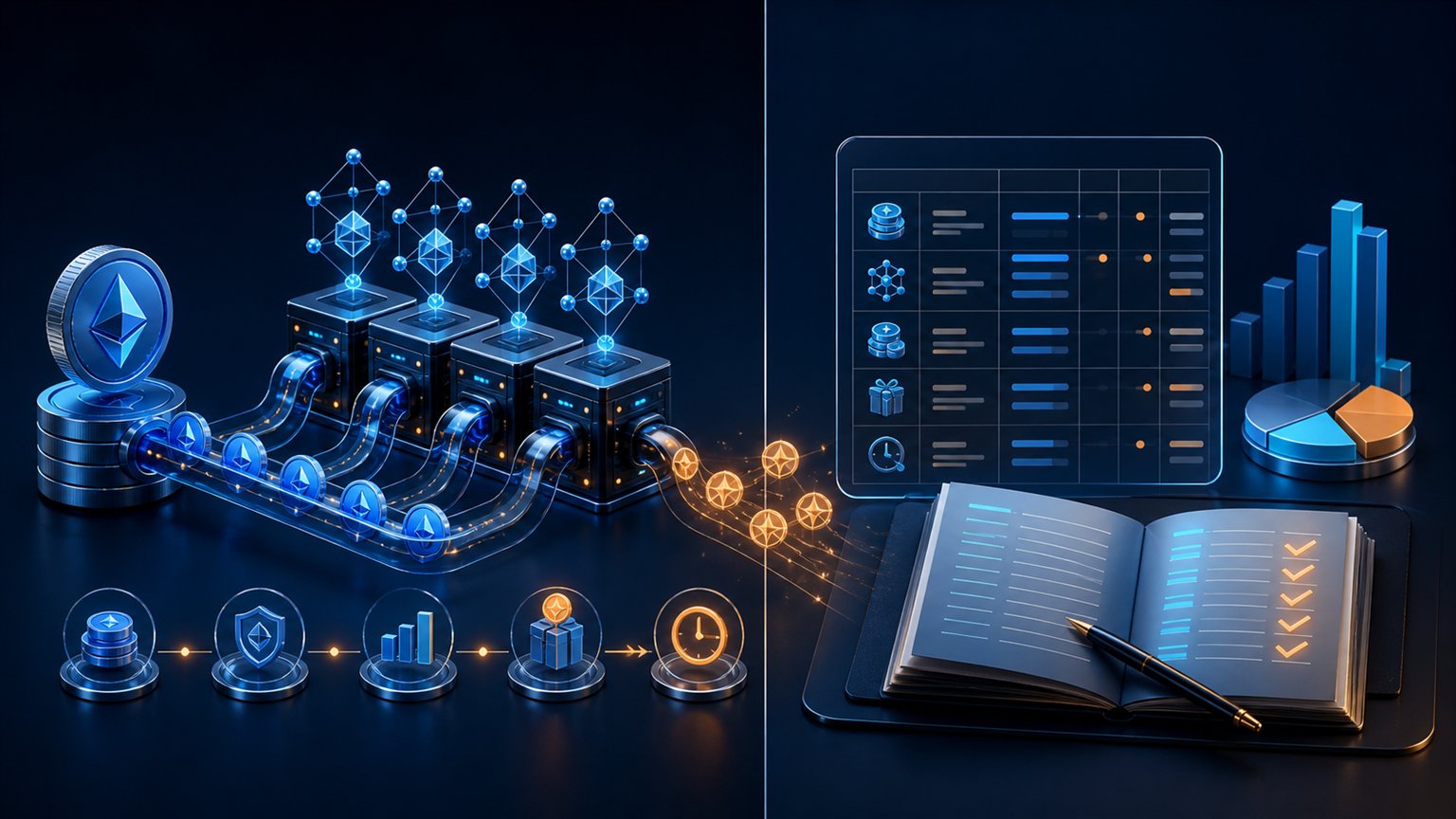 Modern editorial illustration for the crypto tax article “Krypto-Steuern in Singapur 2025/2026: IRAS-Regeln und Formulare richtig anwenden”